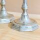 Pair of Pioneer EPNS silver-plated nickel candlesticks