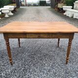 Oak farmhouse table with drawer