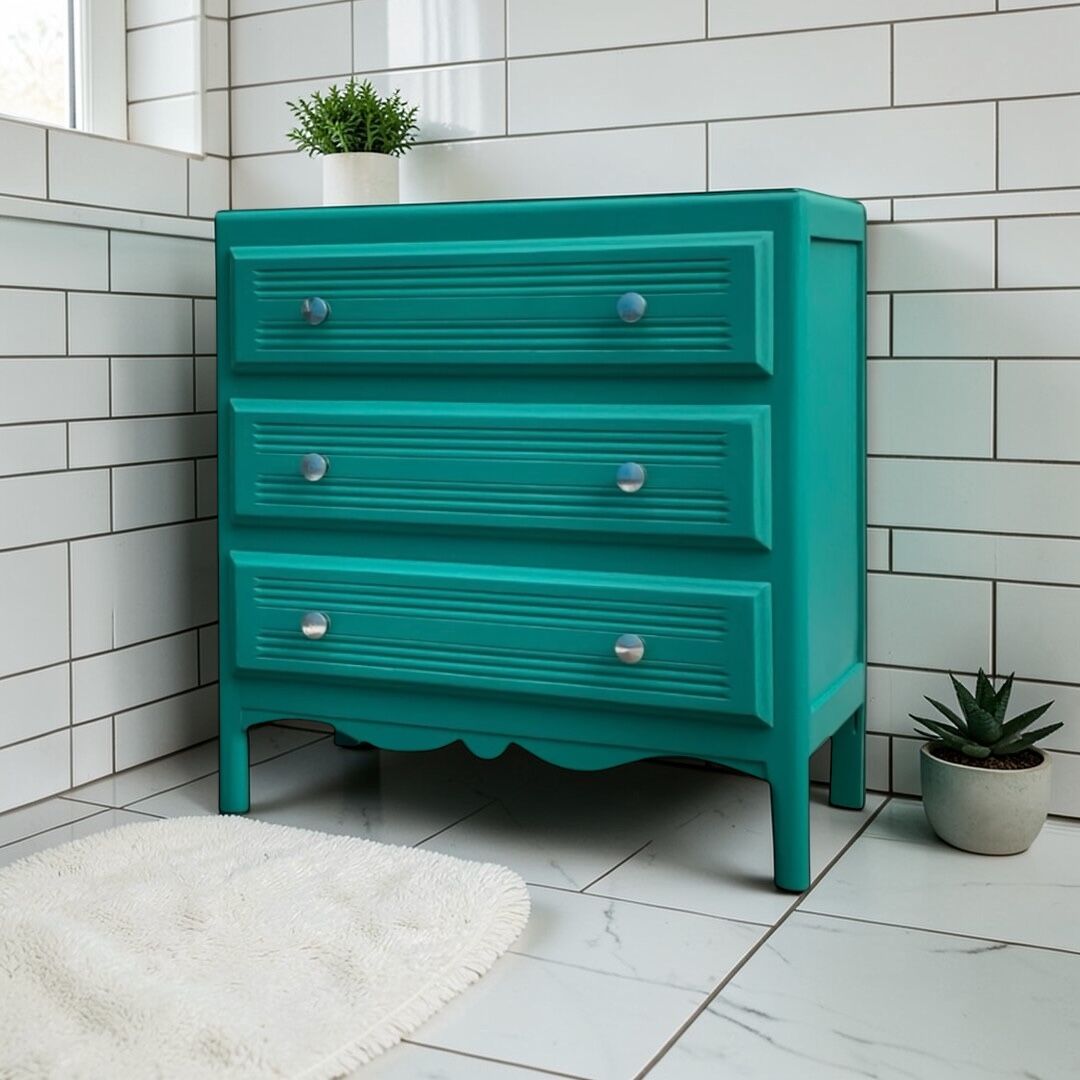 Commode art déco vert émeraude