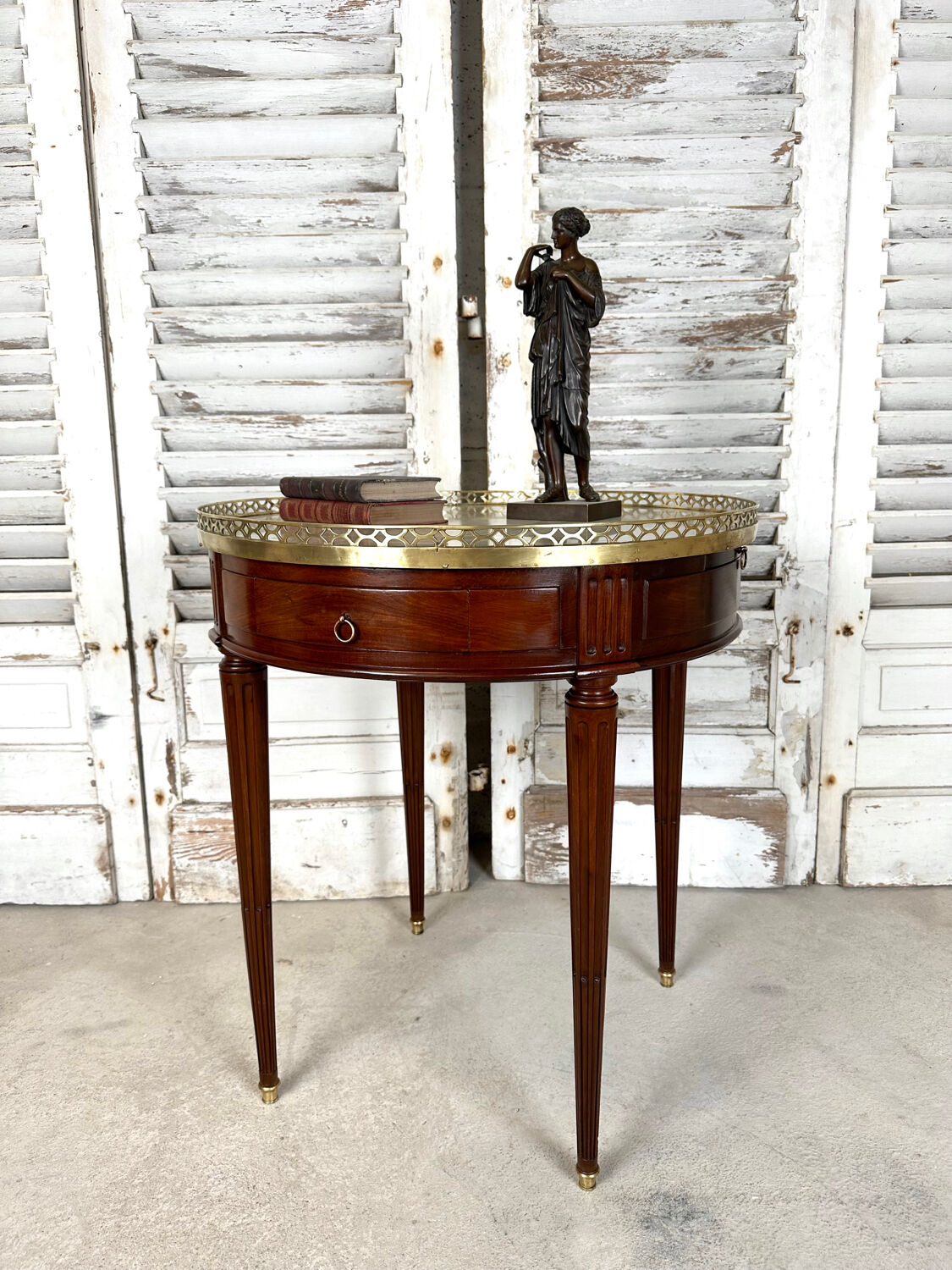 Louis XVI style mahogany hot water bottle table