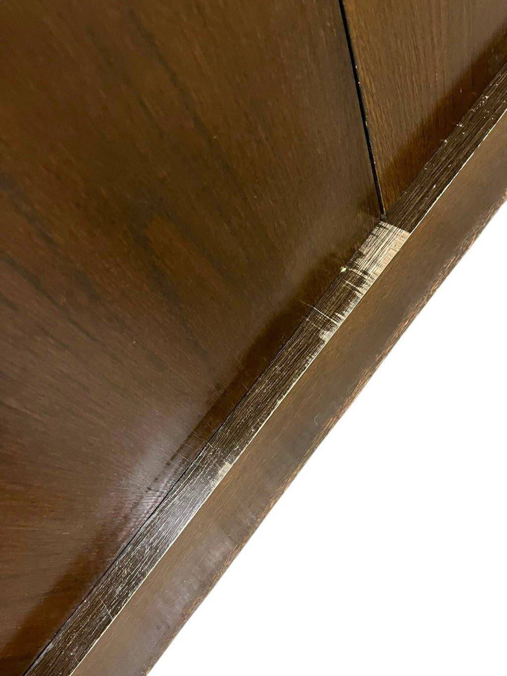 Vintage brutalist buffet/bar/dark wood sideboard
