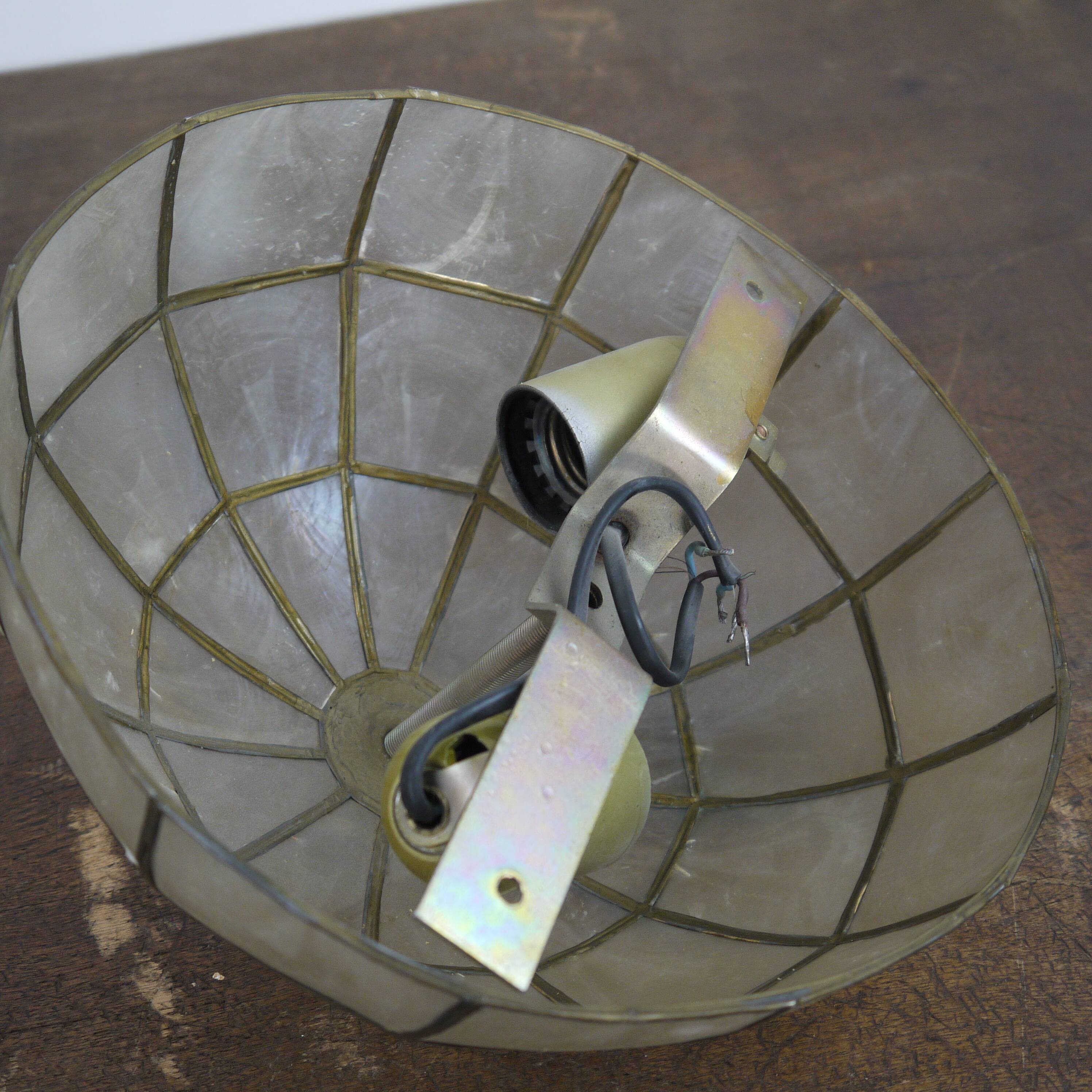 Mother-of-pearl and brass ceiling light