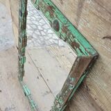 Old Art Deco mirror in Burmese teak