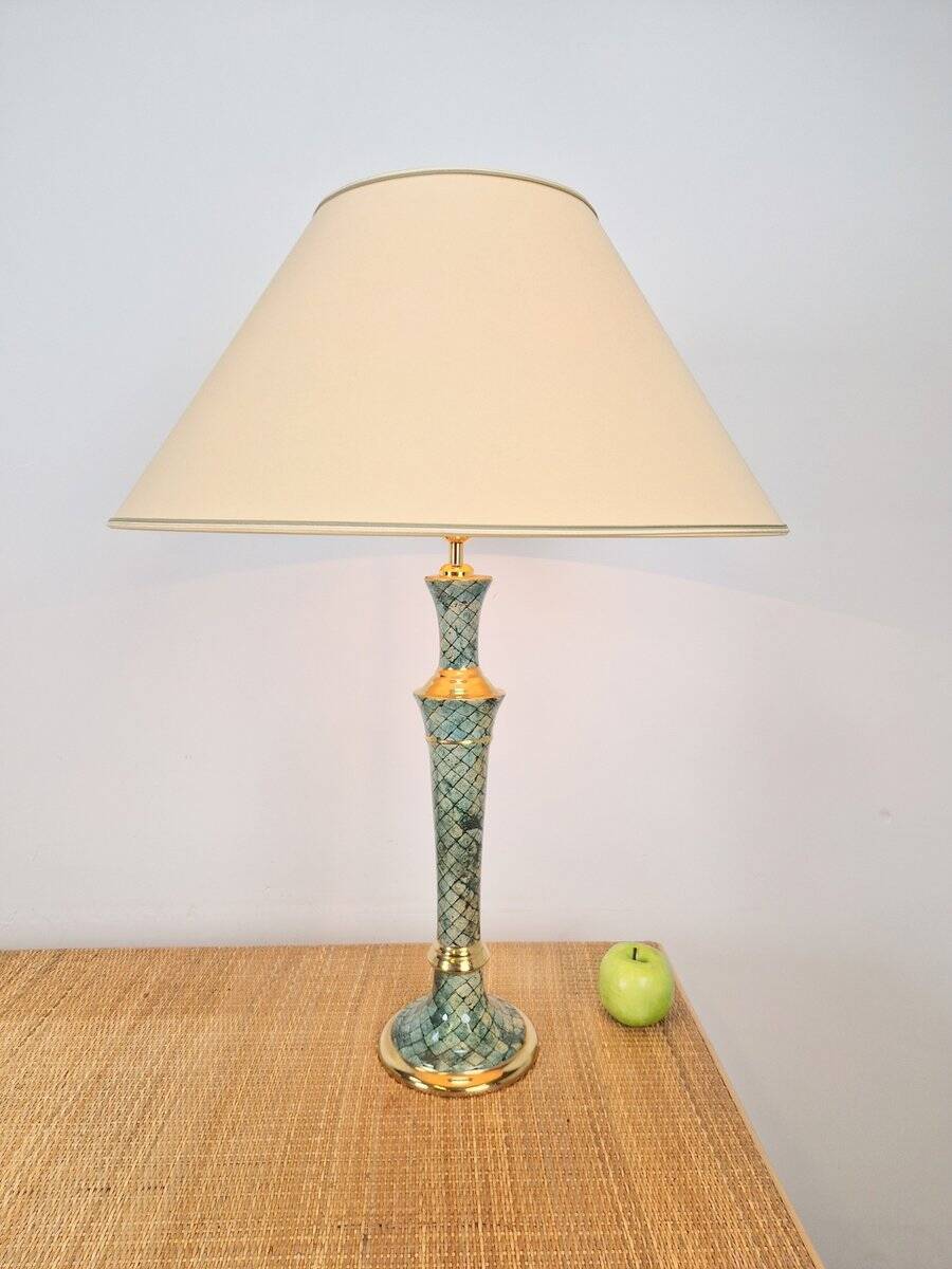 Regency Glazed Ceramic Table Lamp, Italy, 1970s