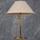 Lampe de table vintage en laiton avec abat-jour en tissu, Allemagne années 1970.