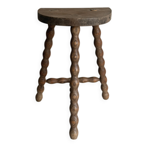 Tabouret tripode bois