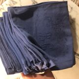10 monogrammed flax table napkins