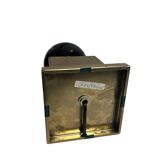 Vintage, lampe pied métal doré et laque noire abat-jour vers 1970