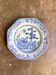 Octagonal deep plate from the Compagnie des Indes in blue porcelain