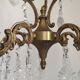 French Art Nouveau 5-Light Bronze 3 sided Crystal Cage Chandelier