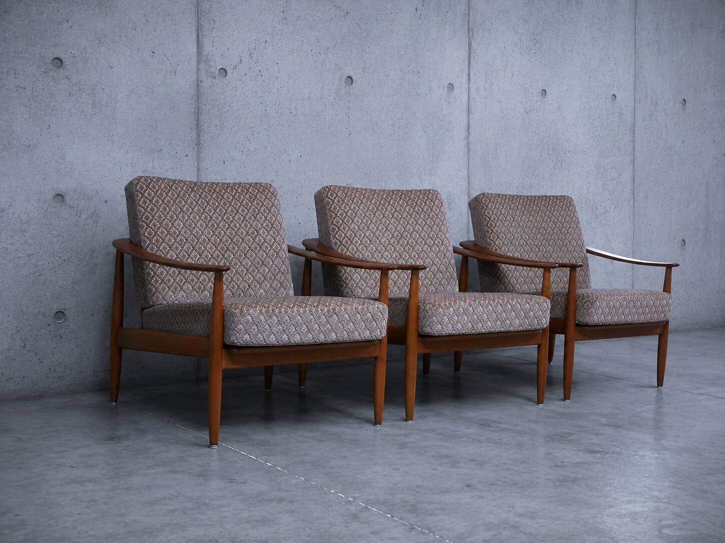 Set of 3 Scandinavian armchairs by Carl Straub - Vintage 1950s 1960s