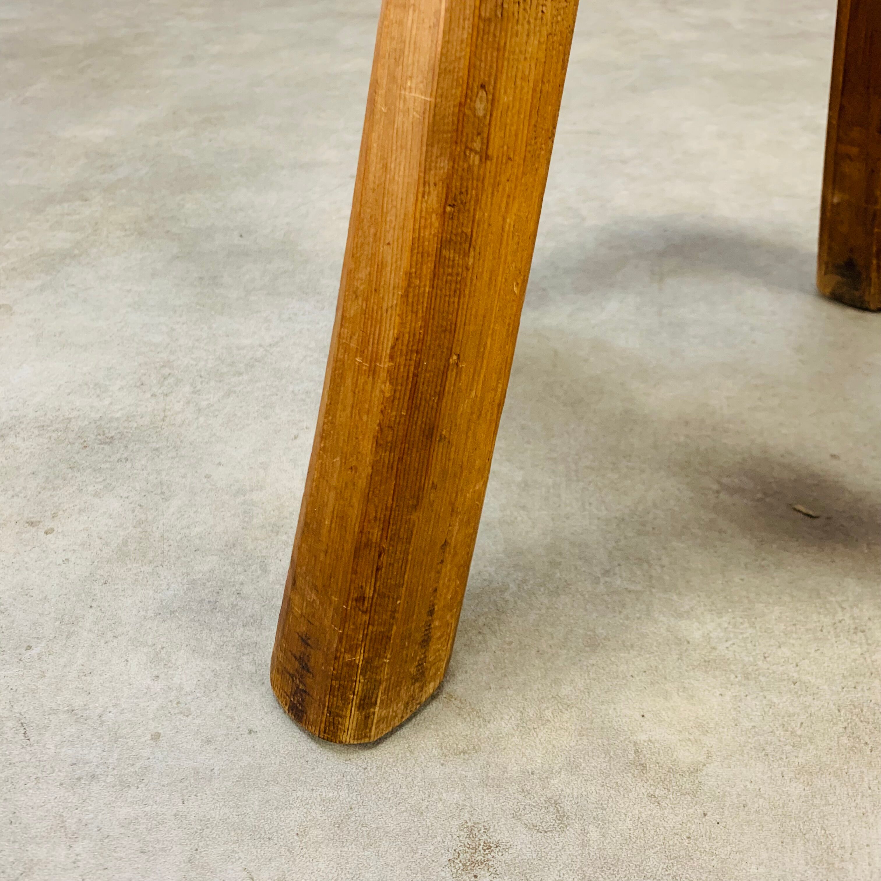 Brutalist stool solid wood deco chalet