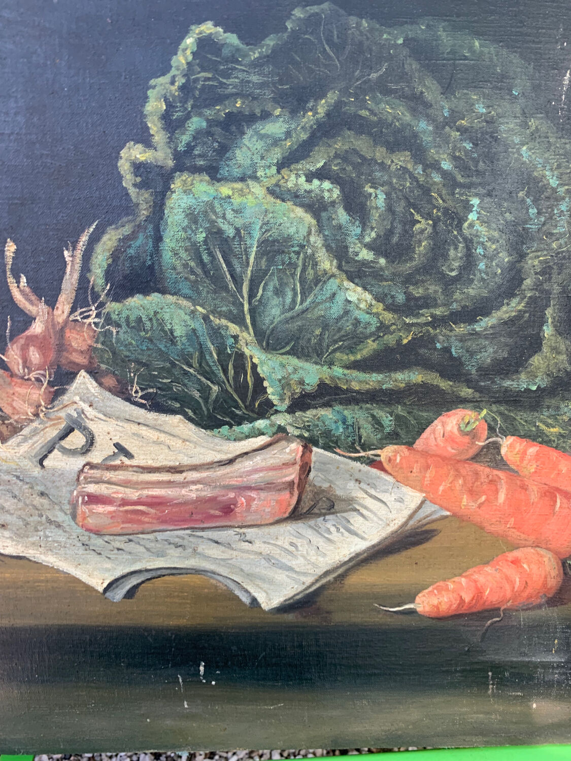 Still life with cabbage old painting