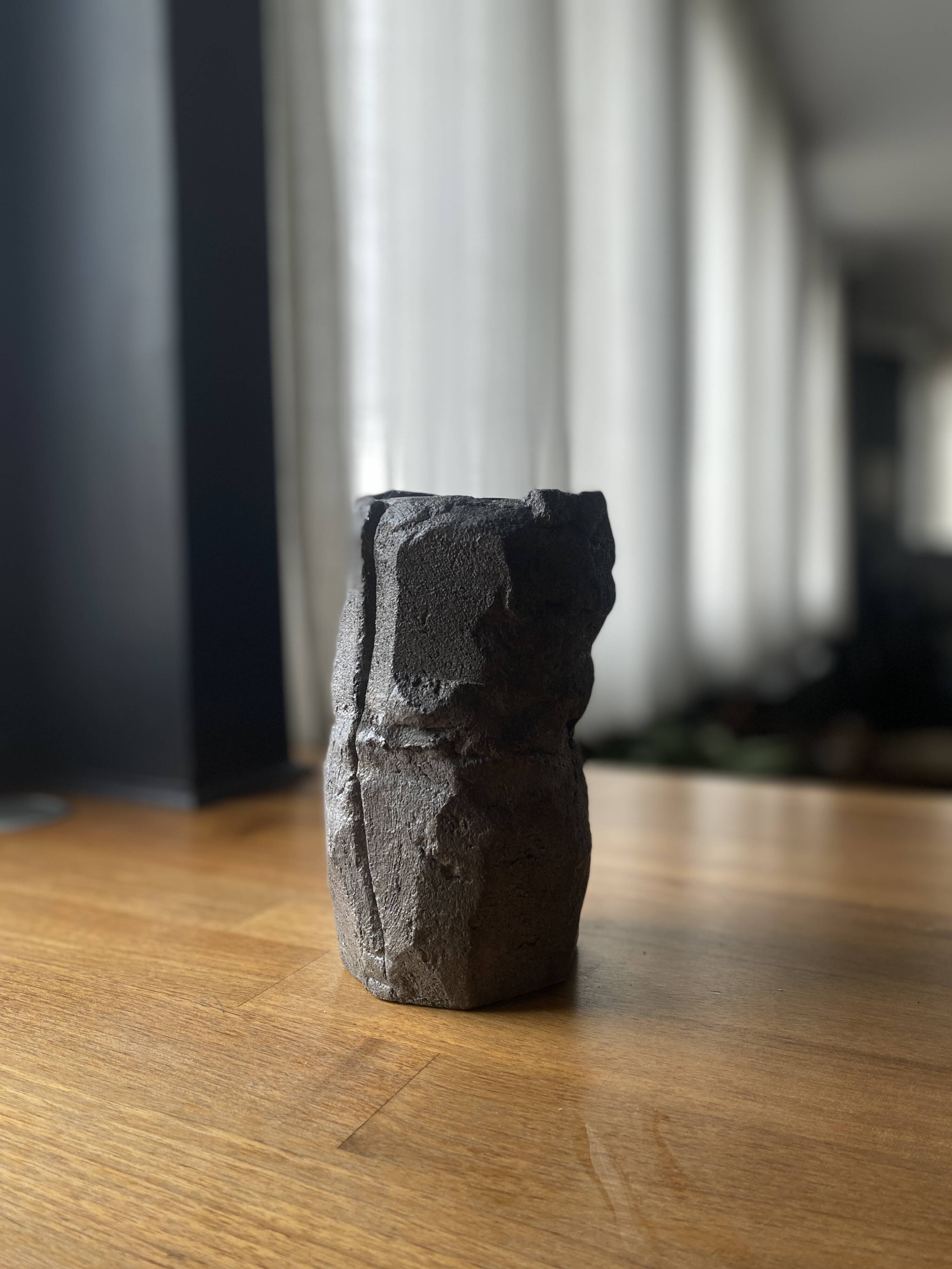 Sculpted concrete vase