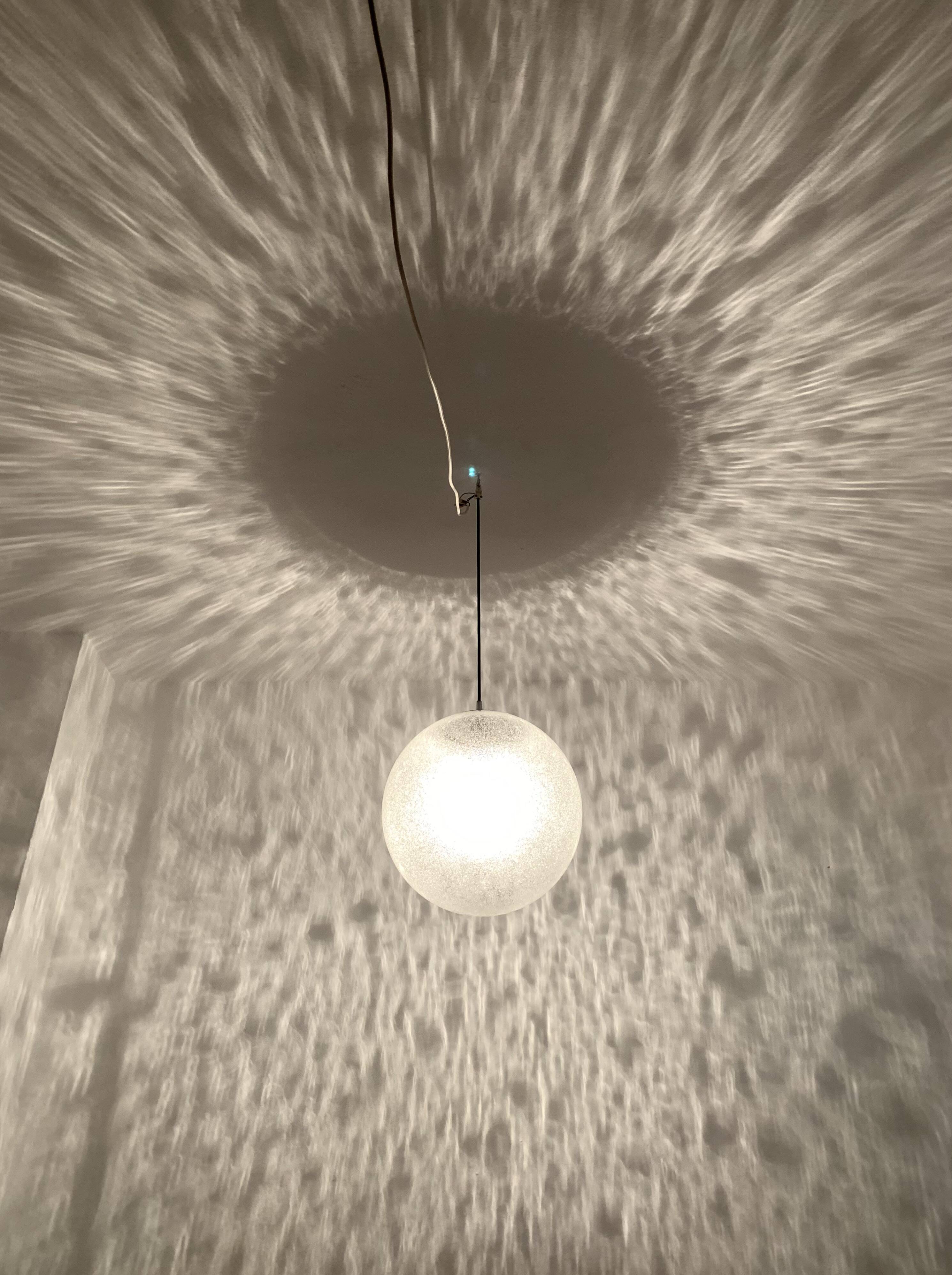 Large bubble glass pendant lamp by Peill and Putzler