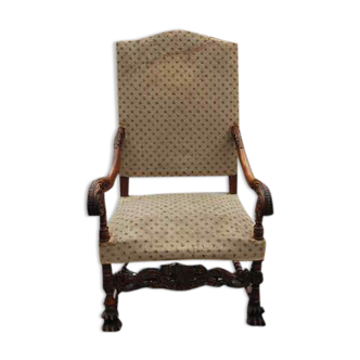 Walnut renaissance style armchair