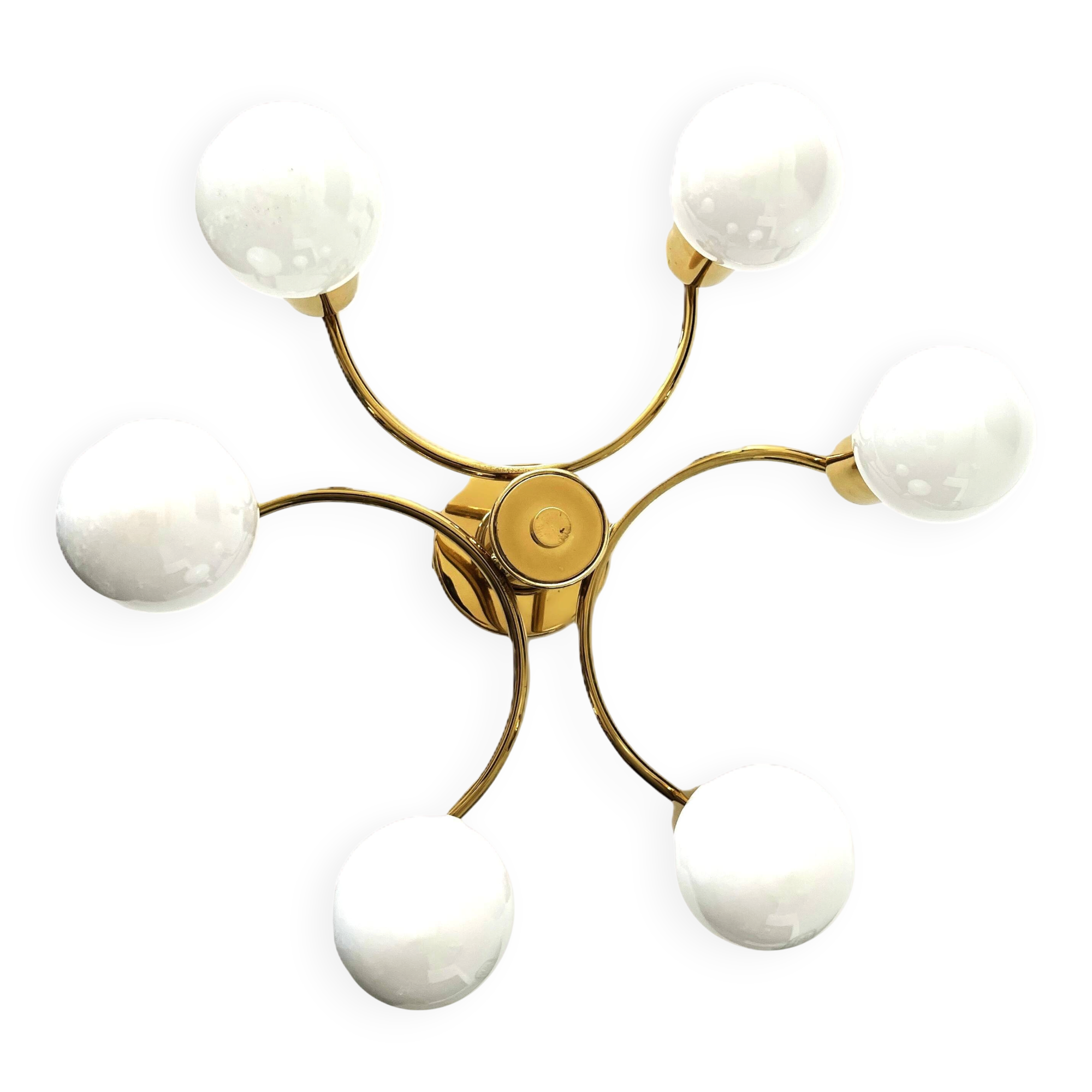 Brass ceiling light in Mid-Century Modern style, Germany, 1970s.