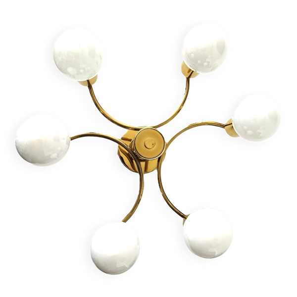 Plafonnier en laiton style Mid-Century Modern, Allemagne, années 1970