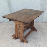 Set of table and 4 mountain chairs in solid oak