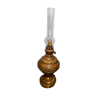 Nineteenth electrified brass kerosene lamp