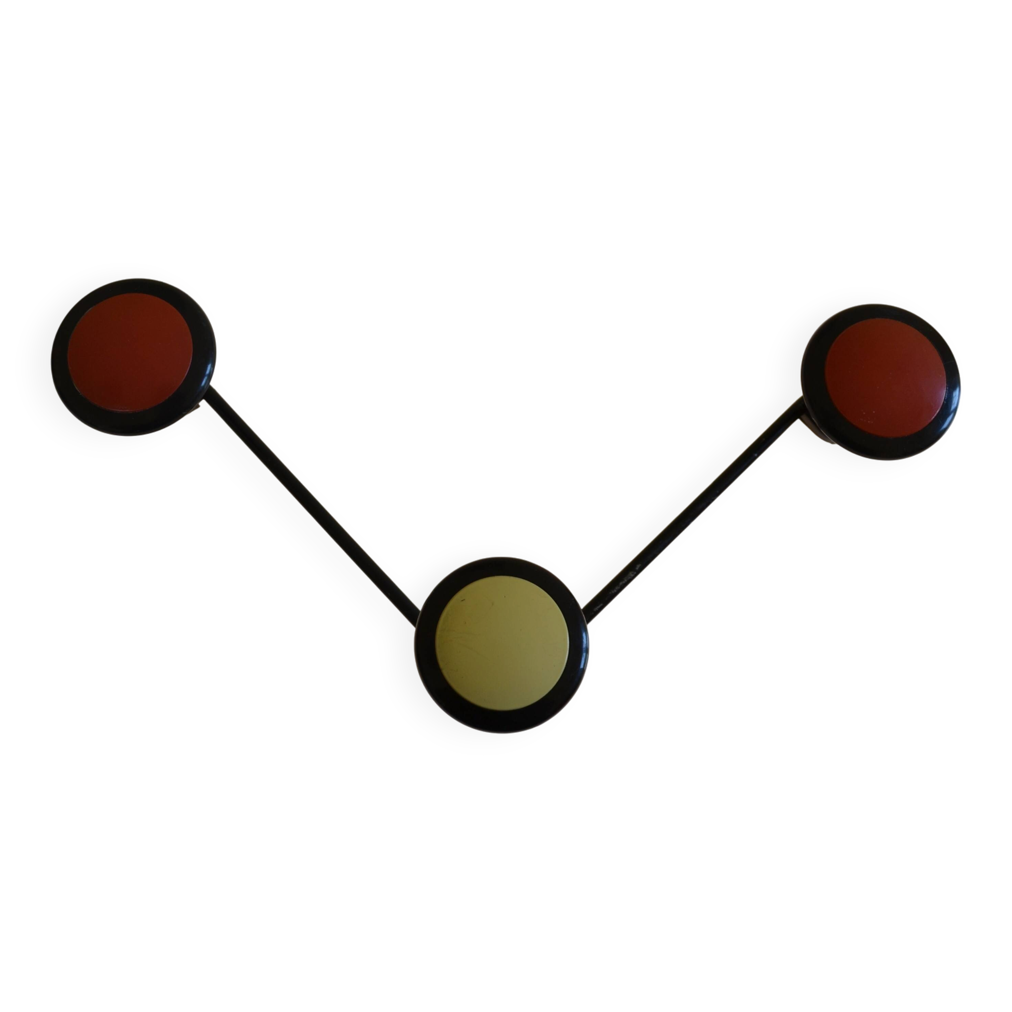 Wall coat rack with 3 hooks circa 1960s