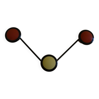 Wall coat rack with 3 hooks circa 1960s