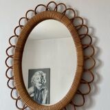 Rattan mirror