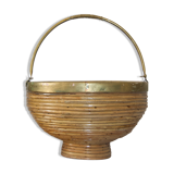 Copper round rattan basket