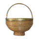 Copper round rattan basket