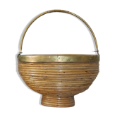Copper round rattan basket