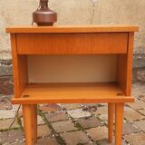Vintage 50s light oak bedside table.