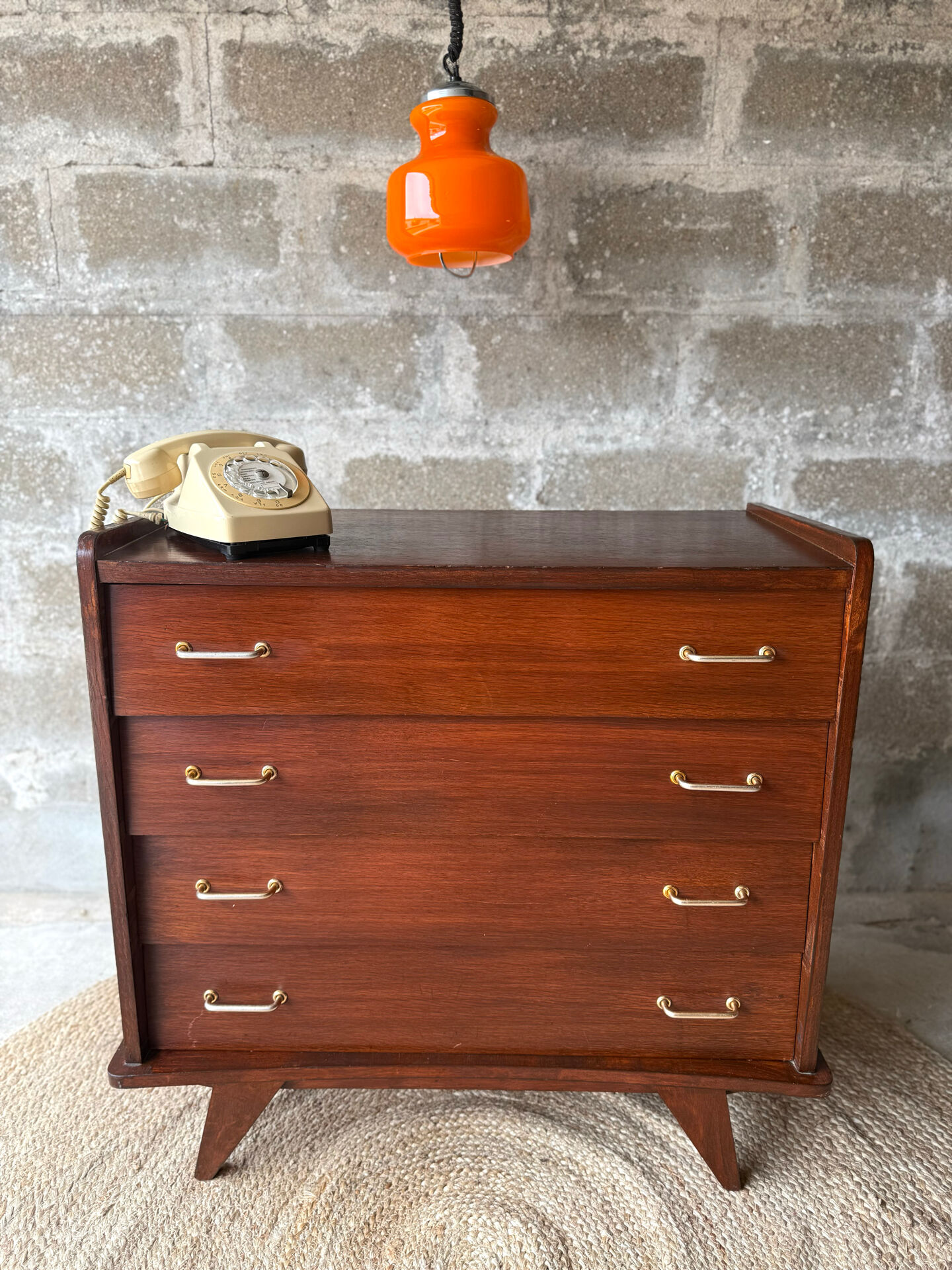 Vintage Scandinavian style mahogany chest of drawers