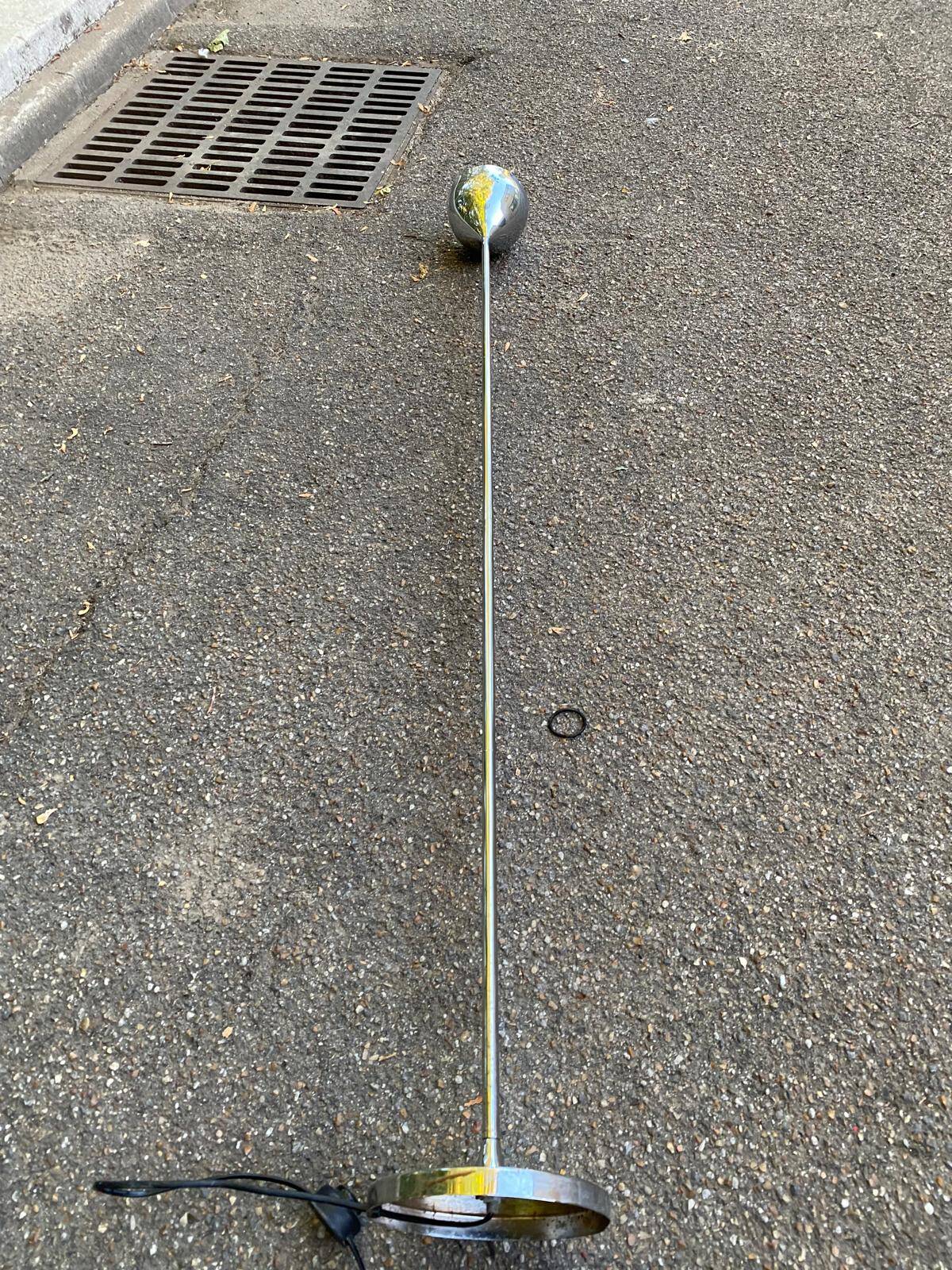 Vintage Chrome Floor Lamp in the Style of Reggiani Guzzini 1970s/80s