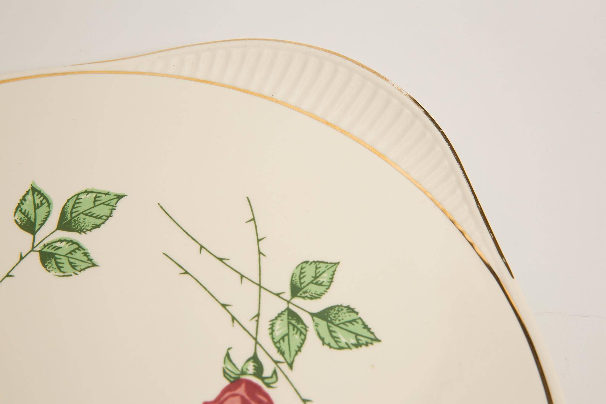 Assiette décorative Rose vintage du milieu du siècle, Allemagne, années 1970