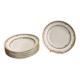 6 Assiette Creuse Porcelaine Limoges Harreau Bord Godronné Néo Classique
