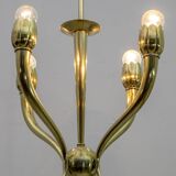 Art Deco Italian Brass Chandelier, 1940s