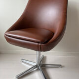 Swivel armchair 70s imitation leather