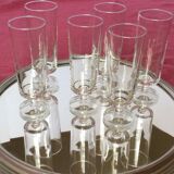 Set of 6 flutes 70s Luminarc Arcoroc
