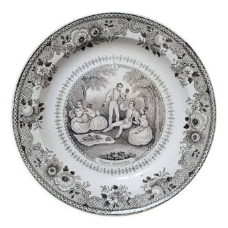 Assiette parlante Gien "repas Champêtre"