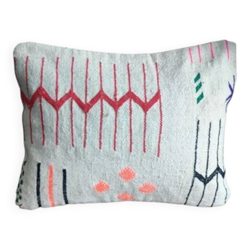 Coussin bohème marocain blanc