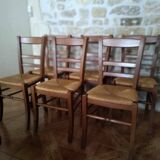 Set of 6 straw chairs