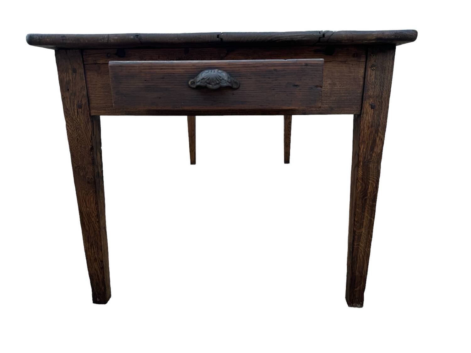 Oak farm table with 2 drawers 19'S