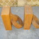 Pair of wooden books with oak rings Jacques ADNET 40s