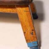 Authentic industrial leather Gym bench, 1950s, Czechoslovakia