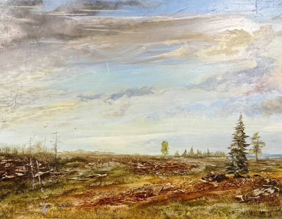 Boris Mitavski (1948): "La maison oubliée" pendant de 2 tableaux Russes