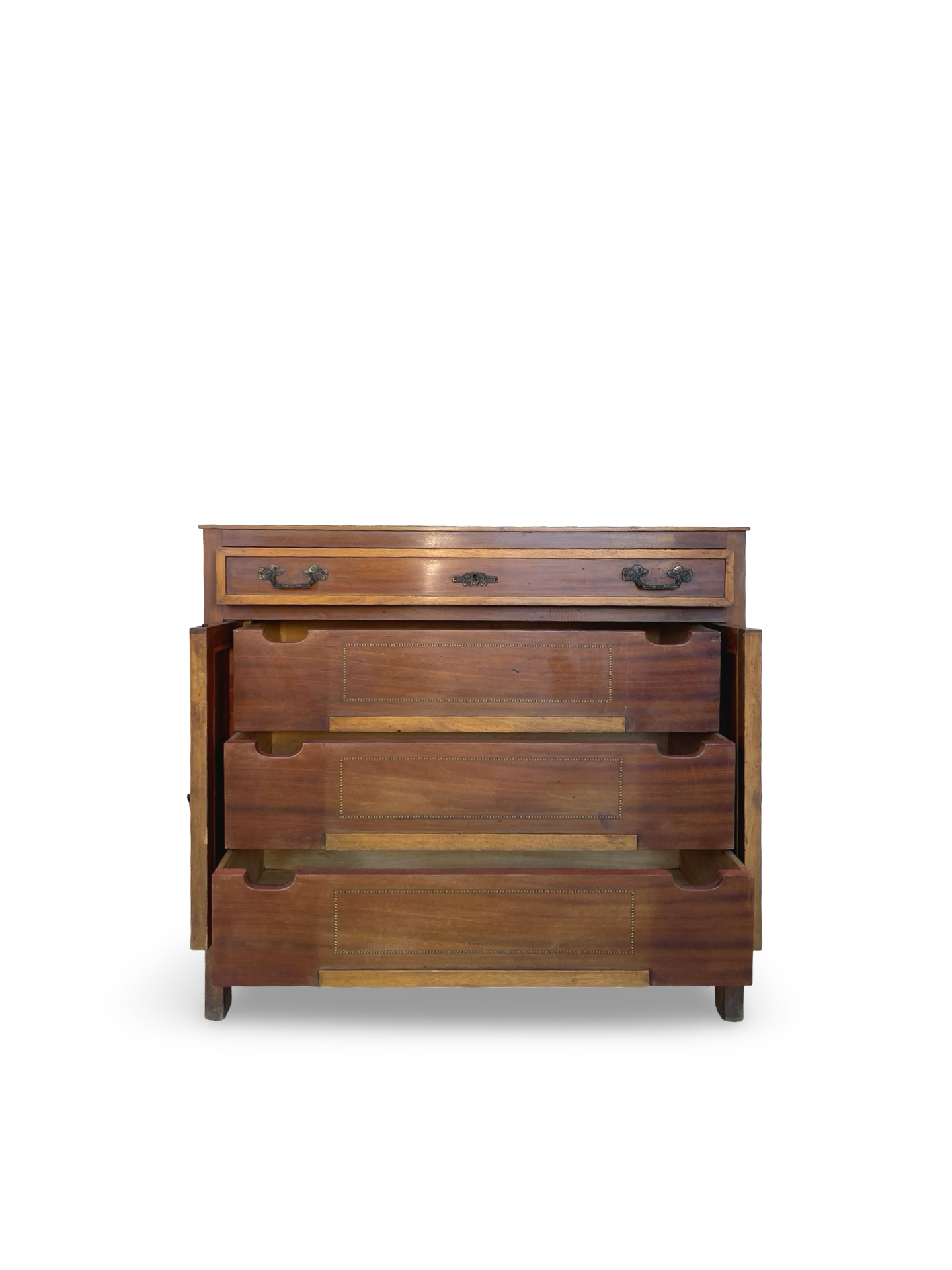 Commode de style Art Déco en bois de cerisier et noyer.
