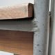 Bedside of boarding school wood vintage metal 50 s