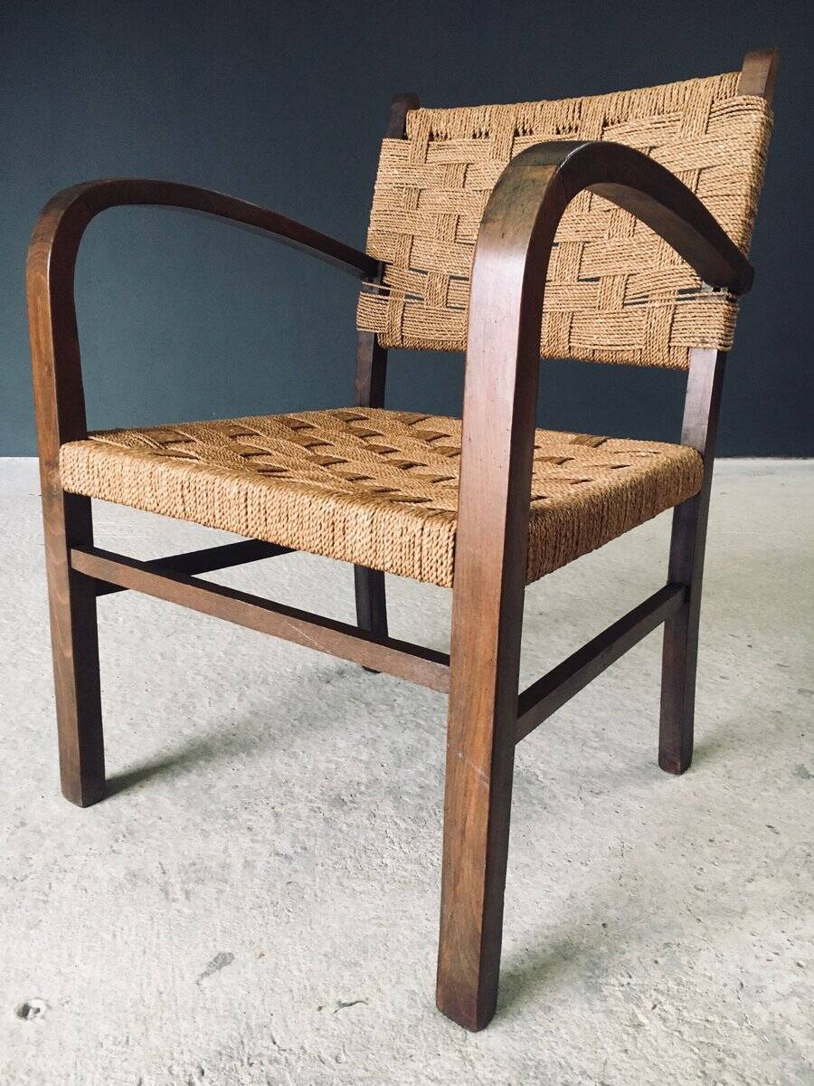 Modernist Bauhaus Rope Armchairs by Erich Dieckmann, Germany, 1930s, Set of 3