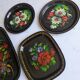 Set of antique Russian trays/Russian artisan USSR
