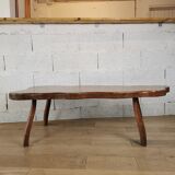Irregular handmade wooden coffee table from the 60s-70s